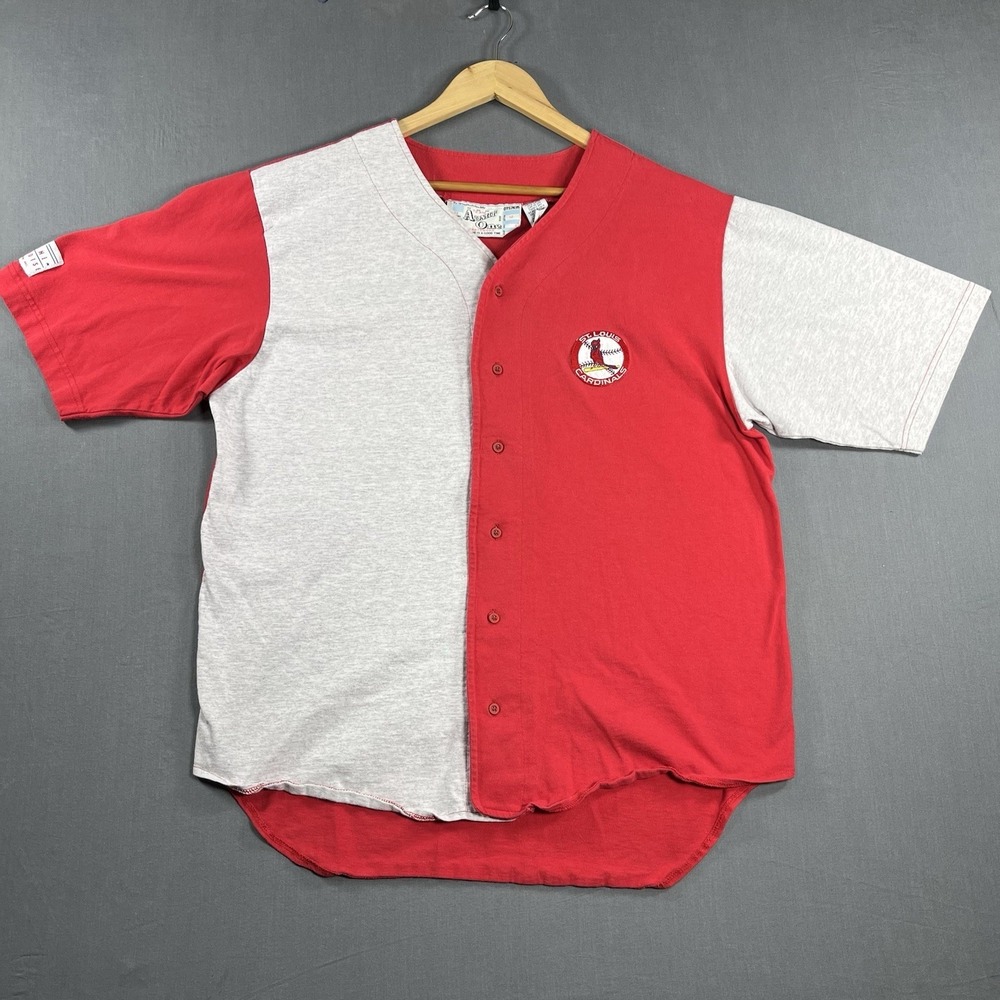 Vintage Admit One Mens St Louis Cardinals Baseball Jersey Split Color Large